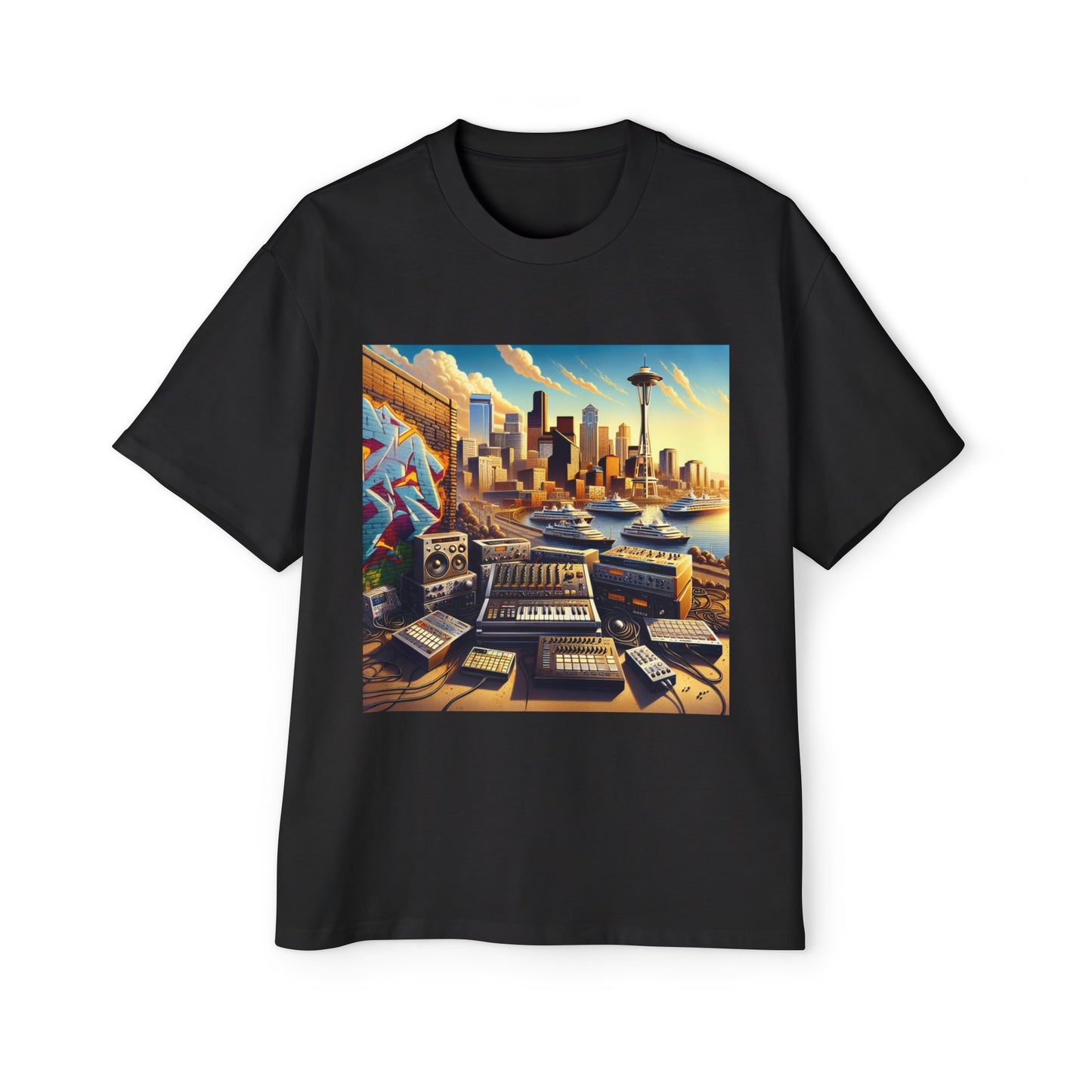 Seattle Music Men's Heavy Oversized Tee