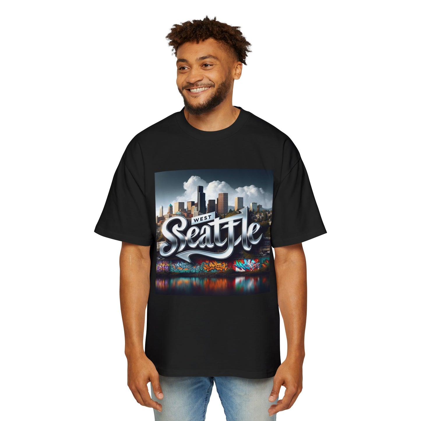 West Seattle 2 Men's Heavy Oversized Tee
