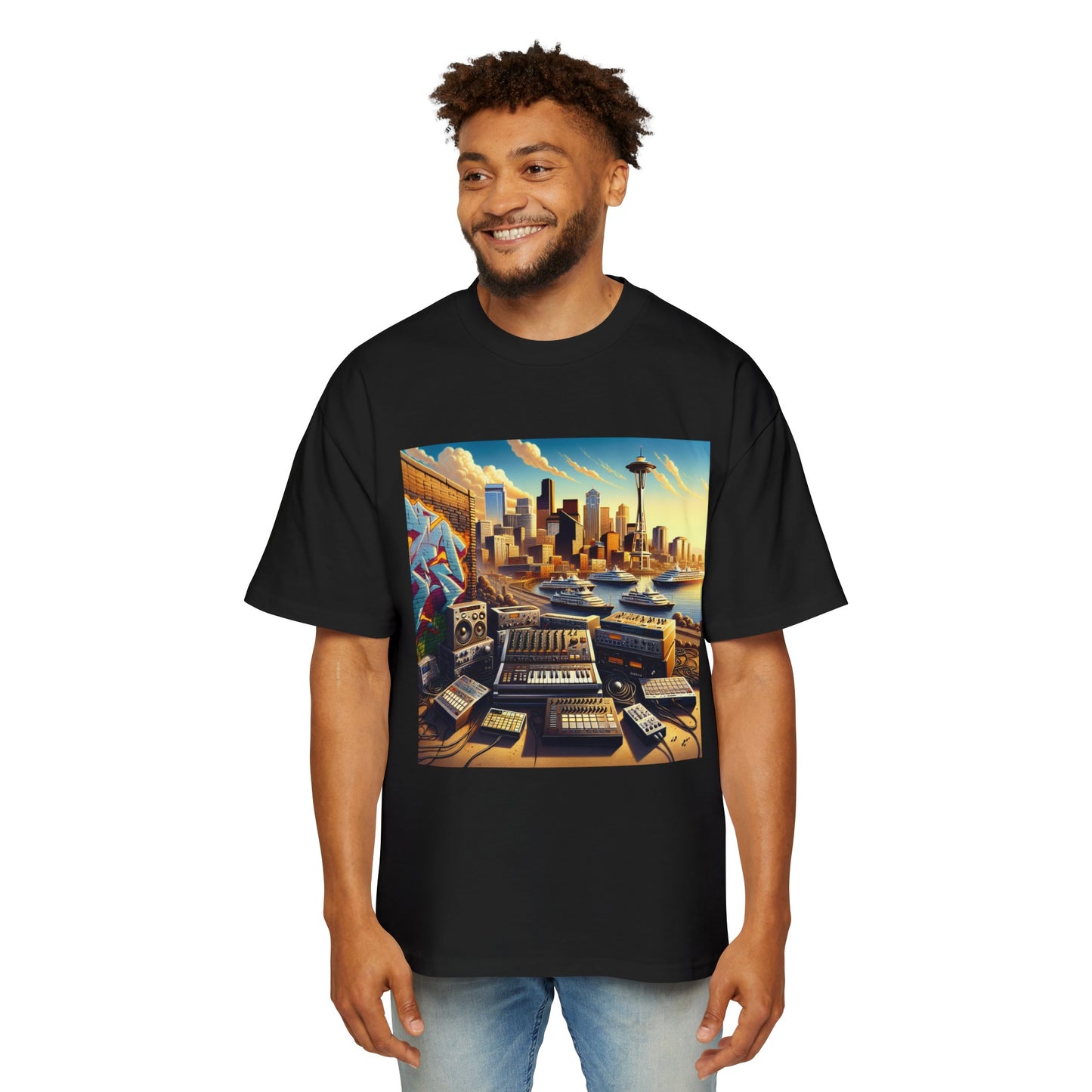 Seattle Music Men's Heavy Oversized Tee