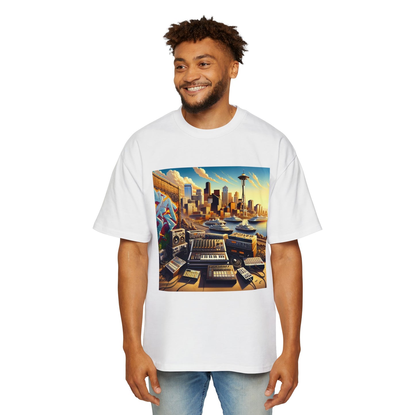 Seattle Music Men's Heavy Oversized Tee