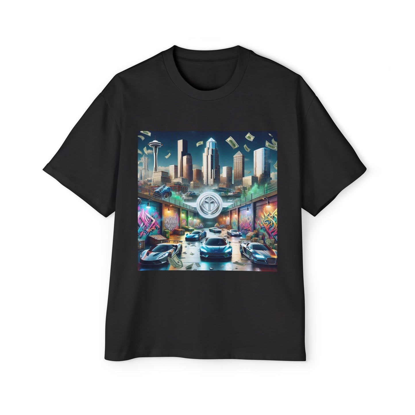 DBM Designed by Medina Logo Men's Heavy Oversized Tee